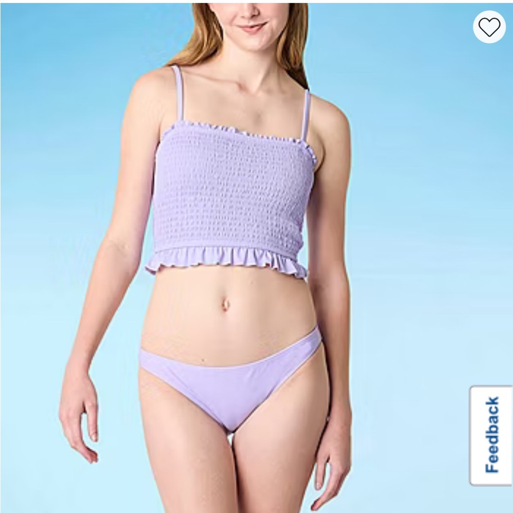 Decree Women’s Midkini Swimsuit 2 Piece Soft Purple XXL NWT